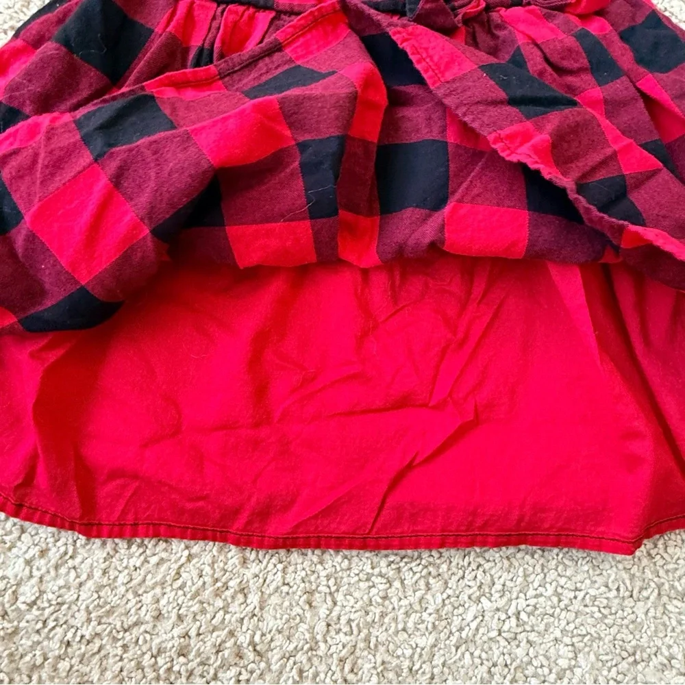 The Children’s Place Red Black Checkered Plaid Dress Size 4T Cotton Girls Dress - Picture 4 of 9